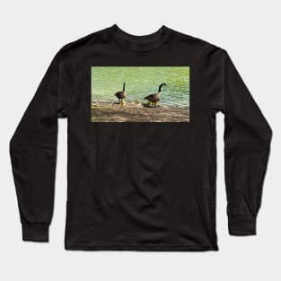 Canada Goose Family With Their Goslings Long Sleeve T-Shirt